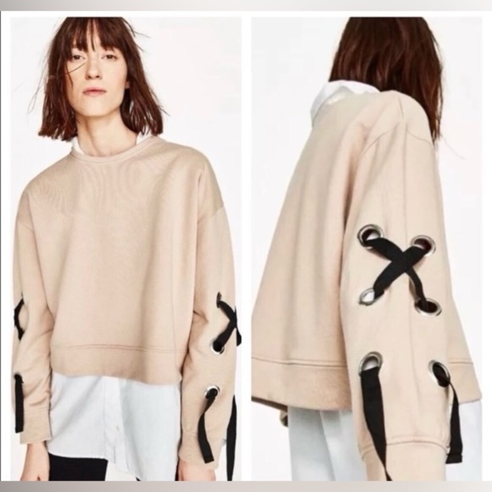 Zara Ribbon Sleeve Top